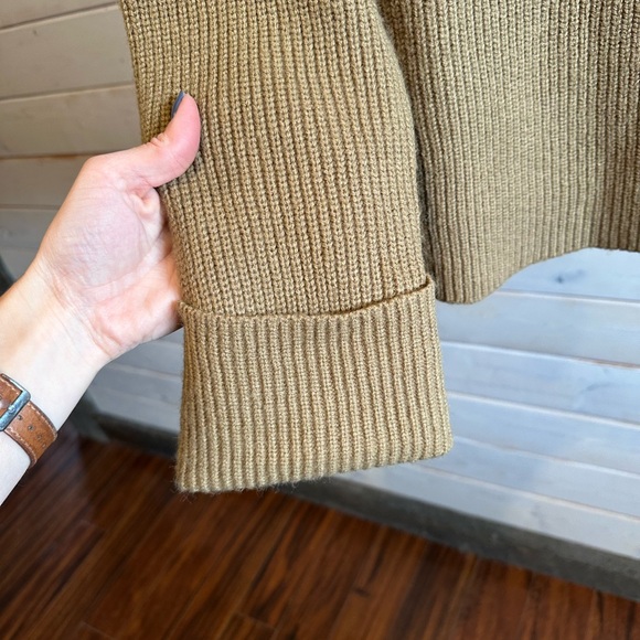 Oak + Fort | Camel Coloured Knit V Neck Sweater - Picture 4 of 7